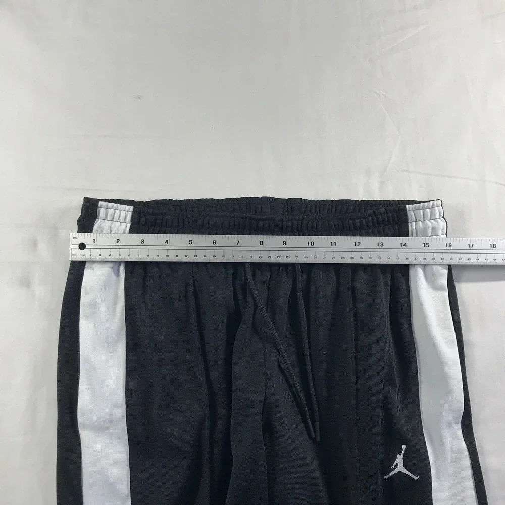 Jordan Mens Wide Leg Track Pants Black White Side Stripe Jumpman FV7101-010 M
